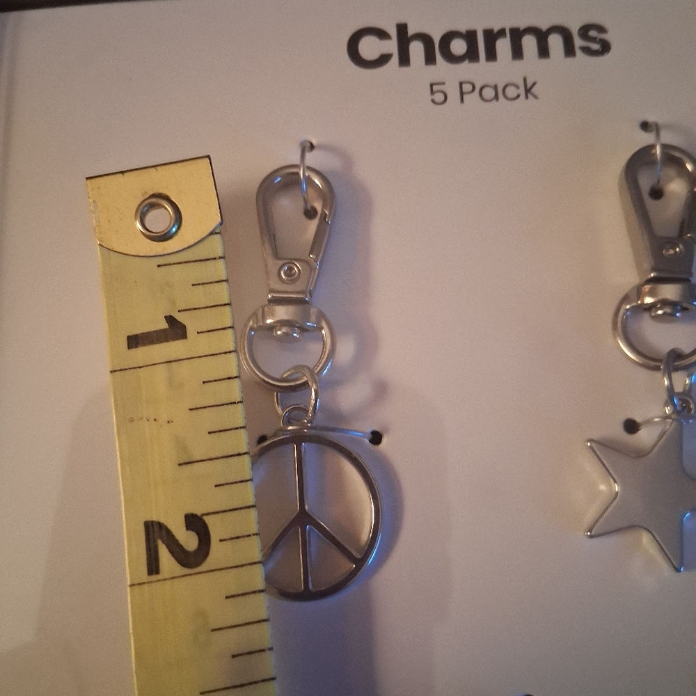 Silvertone Purse Charms Set 5 Pack, - Picture 4 of 4